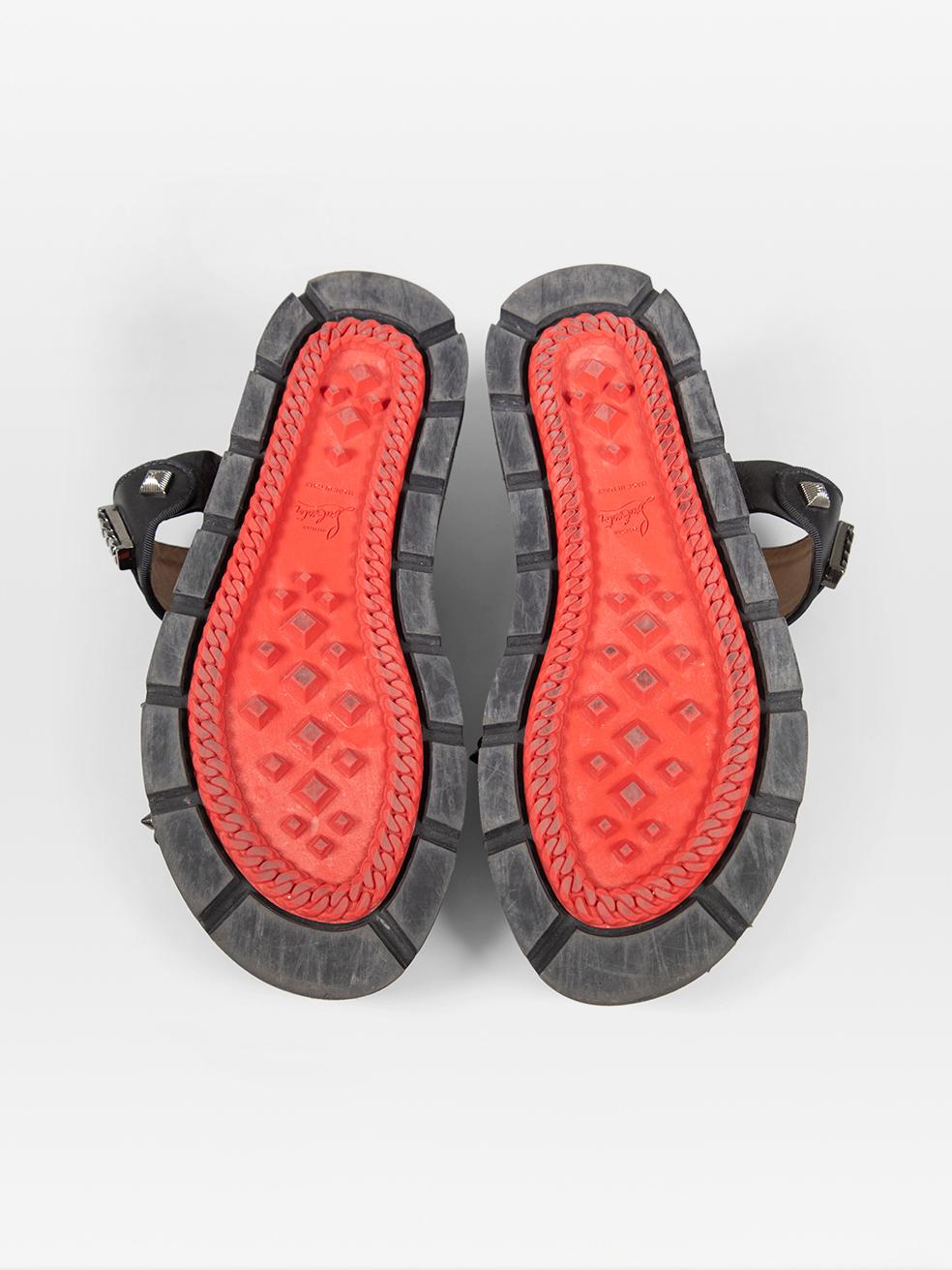Christian Louboutin Black Leather Stud Sandals Size IT 41 en Bueno estado para la venta en London, GB