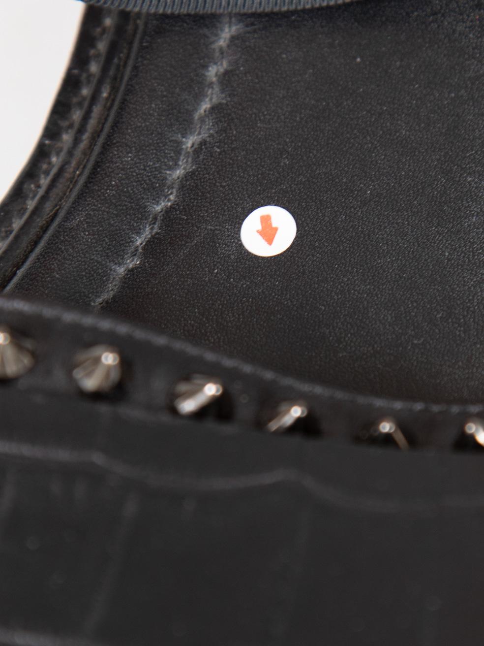 Christian Louboutin Black Leather Stud Sandals Size IT 41 en venta 3