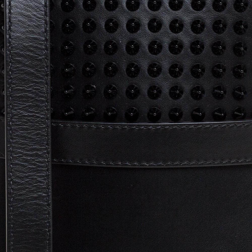 Christian Louboutin Black Leather Studded Benech Reporter Crossbody Bag 2