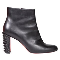 Christian Louboutin Black Leather Suzi Folk 85 Boots Size IT 41