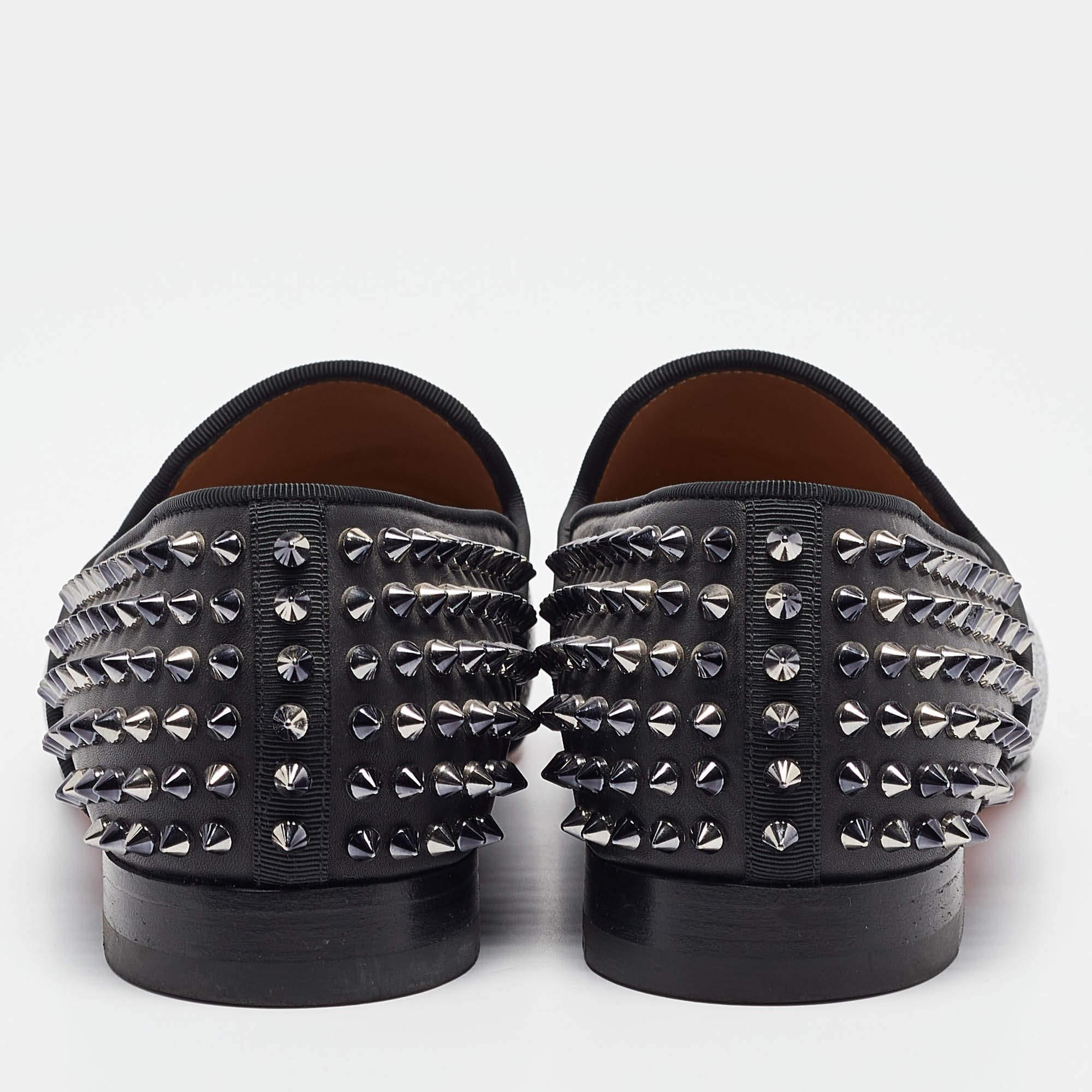 Christian Louboutin Black Leather Tassilo Loafers Size 41.5 1