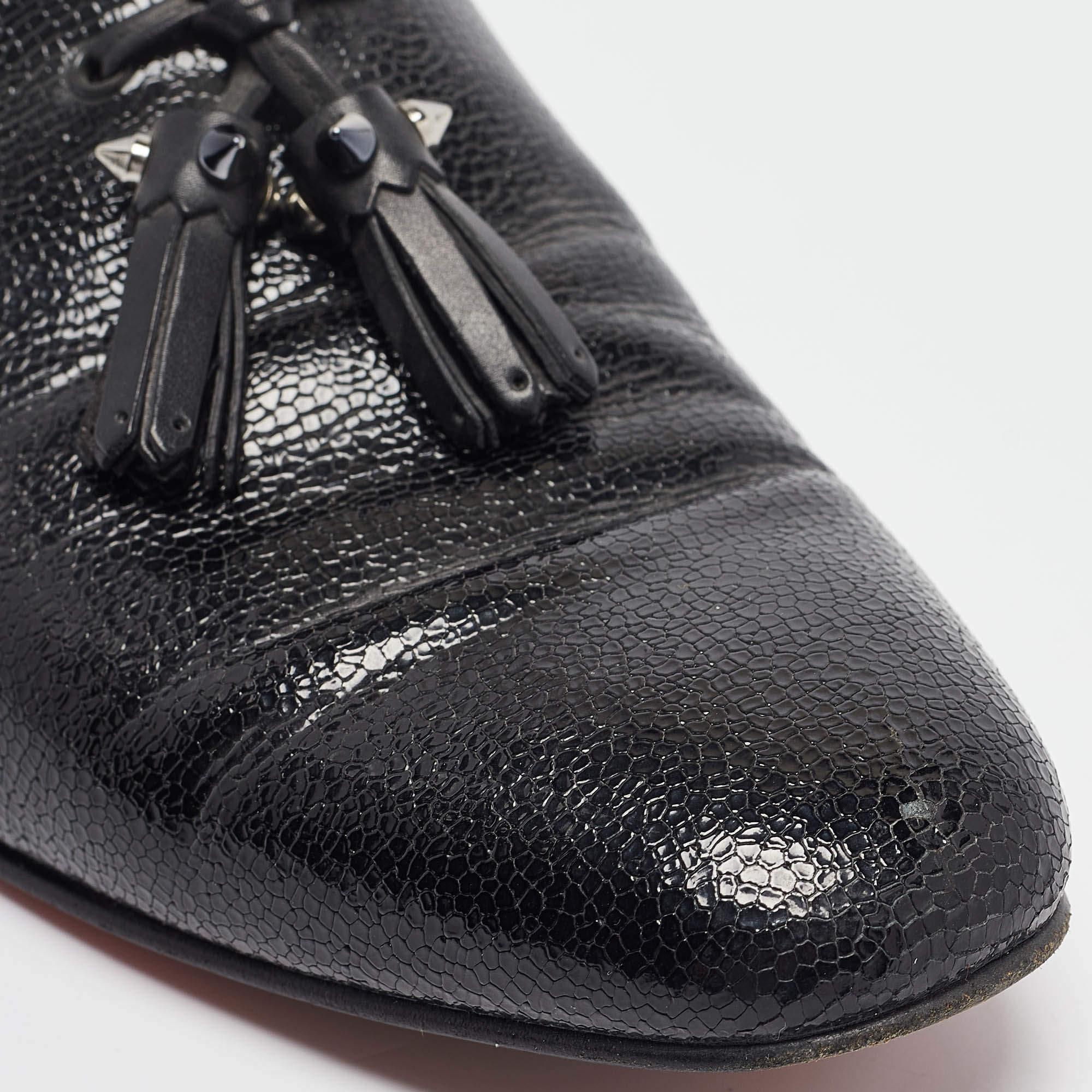 Christian Louboutin Black Leather Tassilo Loafers Size 41.5 4