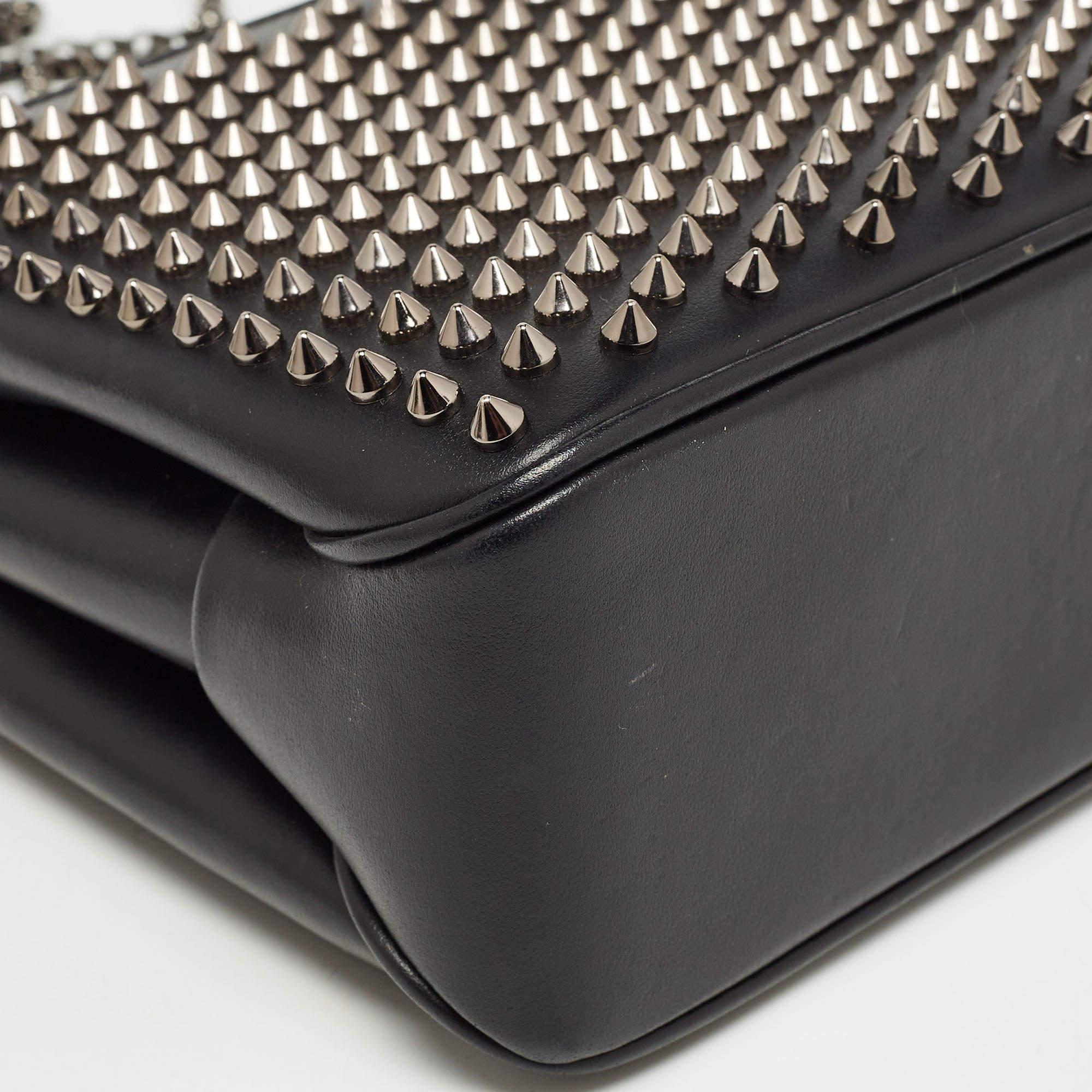 Christian Louboutin Black Leather Triloubi Chain Shoulder Bag For Sale 1
