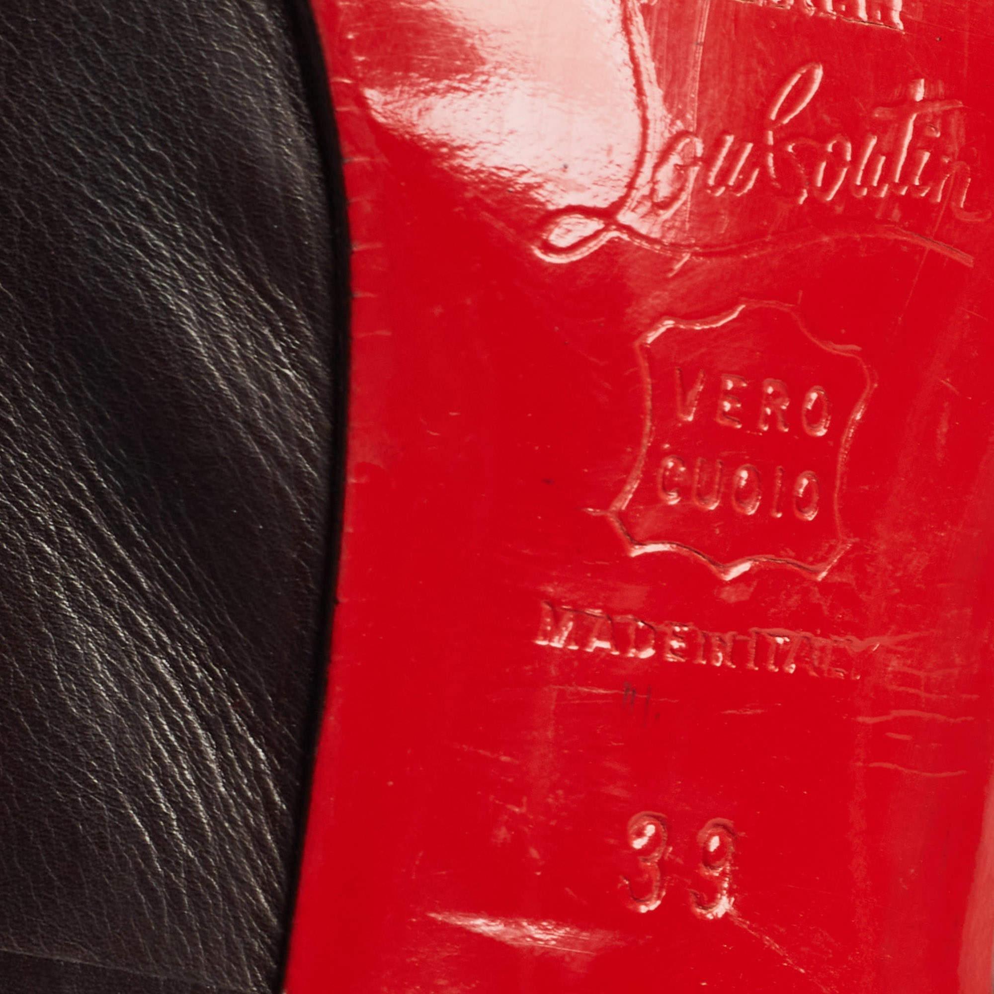 Christian Louboutin - Escarpins en cuir noir avec bride arrière Twistochat, taille 39 en vente 3