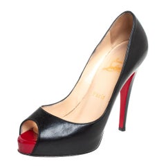 Christian Louboutin Black Leather Very Prive Pumps Size 37