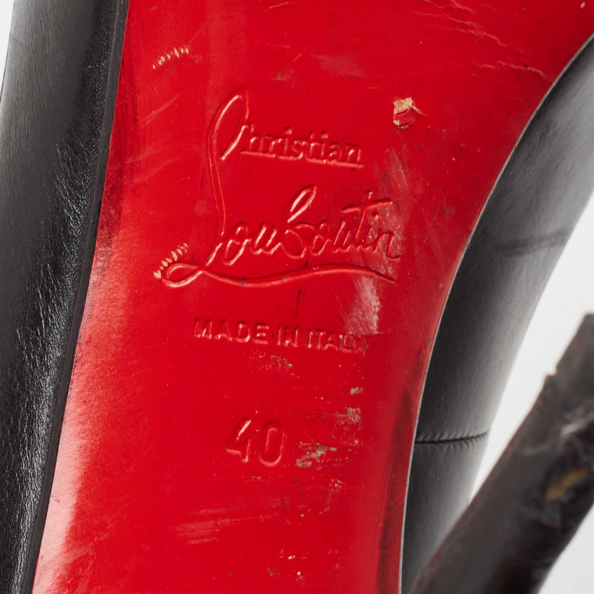 Christian Louboutin Escarpins Very Prive en cuir noir Taille 40 en vente 2