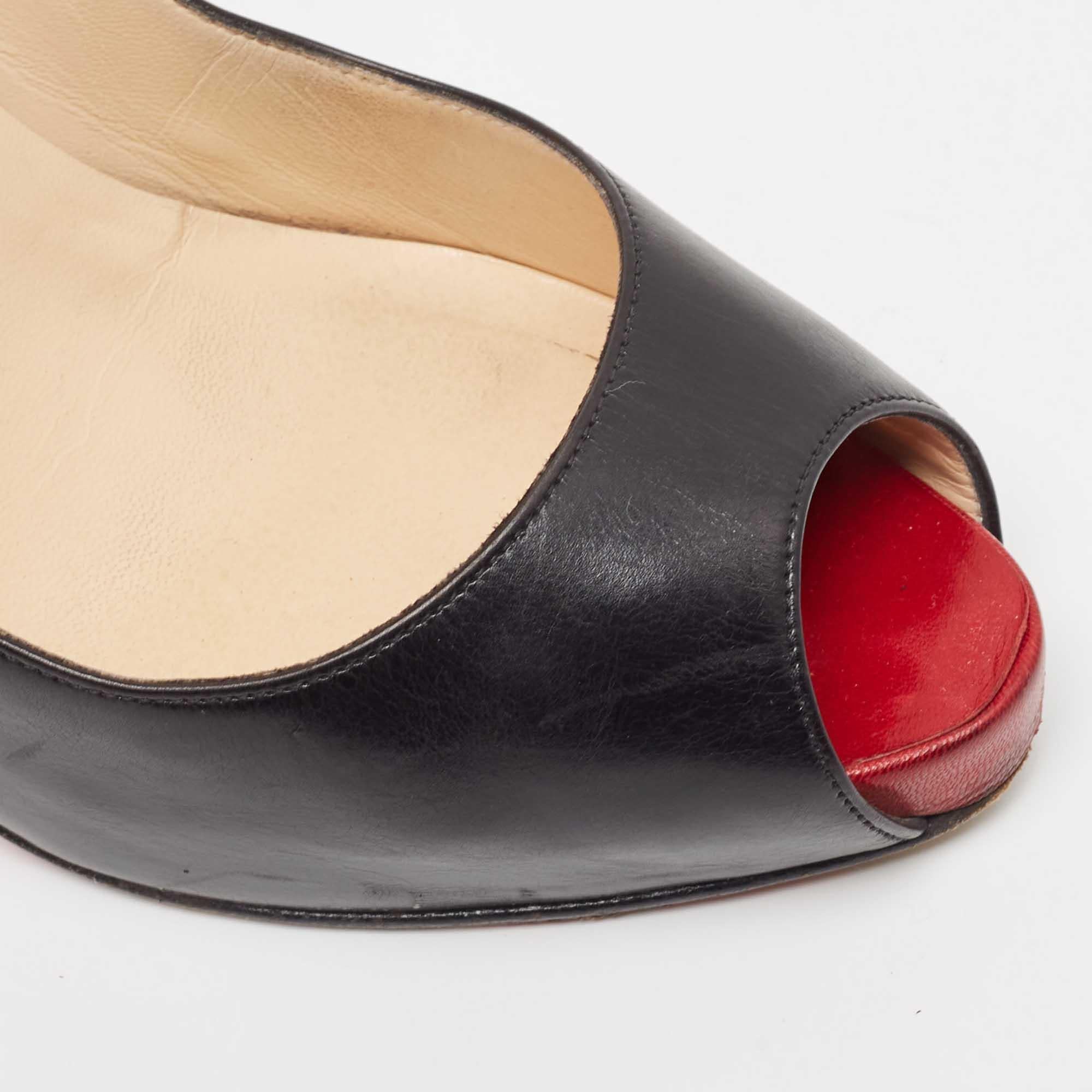 Christian Louboutin Escarpins Very Prive en cuir noir Taille 40 en vente 4