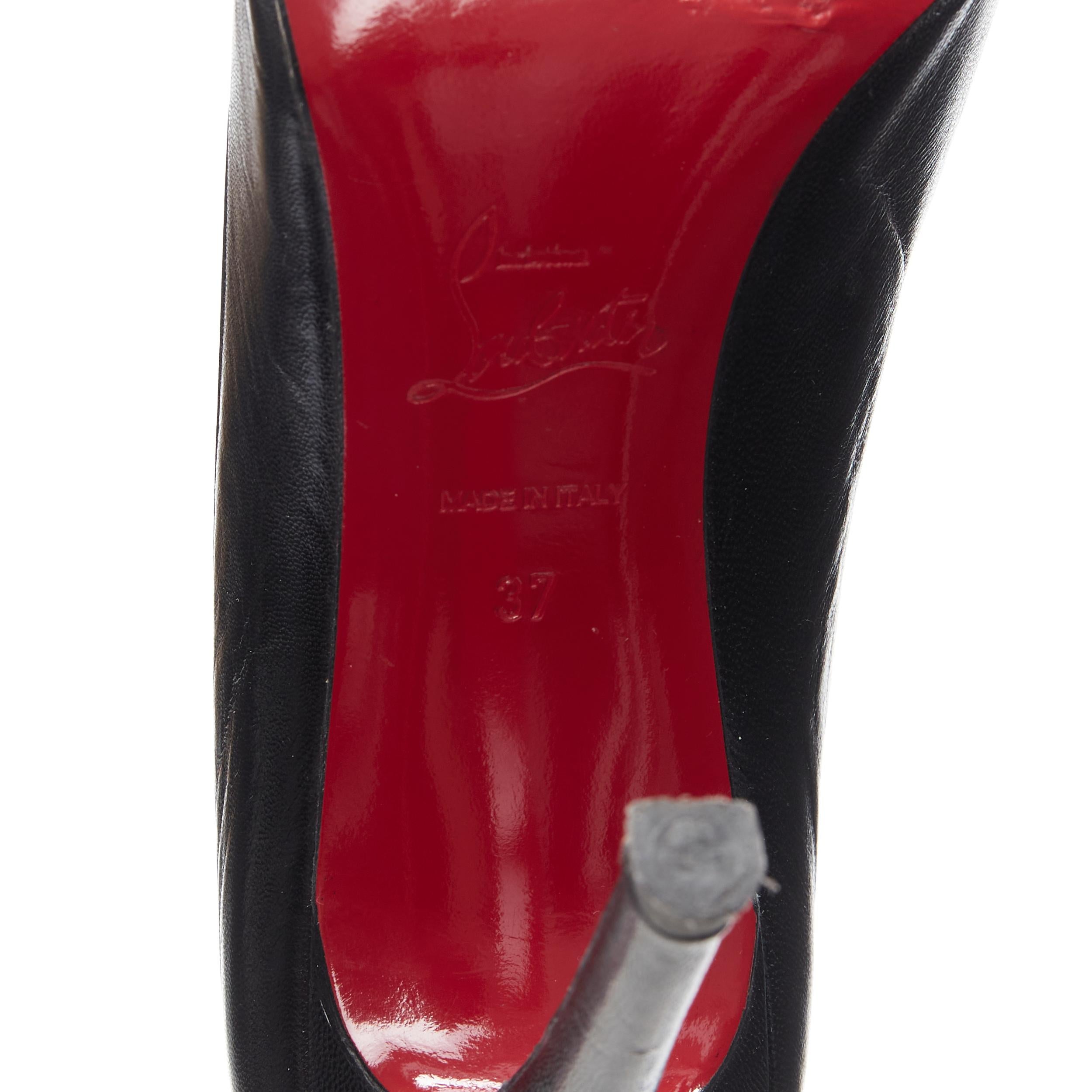 CHRISTIAN LOUBOUTIN zapato de salón Pigalle recortado con puntera de serpiente de cuero negro EU37 6