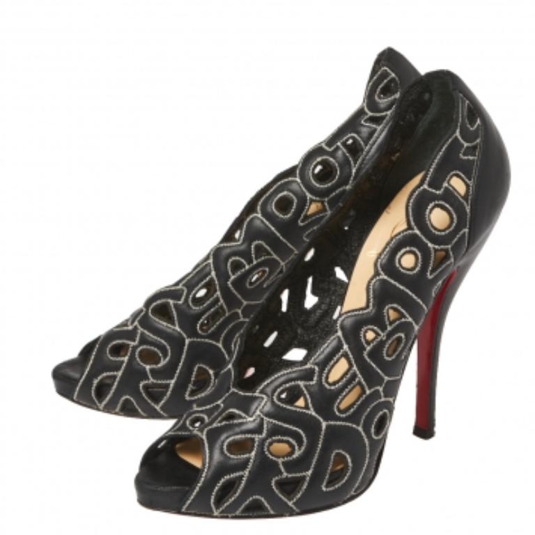 All-around fabulous, these Christian Louboutin cut-out heels will have all eyes on you. Made from leather, they are designed with contrast stitching and heel caps, forming letters that became a signature of the Tell Me, models. The 12 cm heels make