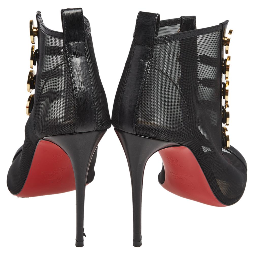 christian louboutin mesh booties