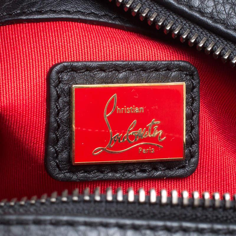 Christian Louboutin Black/Multicolor Leather Spike Studded Bowler Bag 4