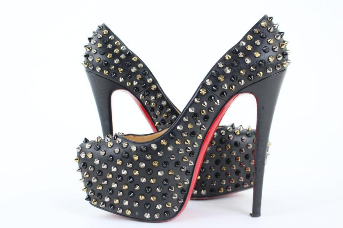 Christian Louboutin Black Multicolor Spike Daffodile 98clt4 Platforms For Sale 6