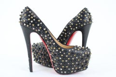 Christian Louboutin Black Multicolor Spike Daffodile 98clt4 Platforms