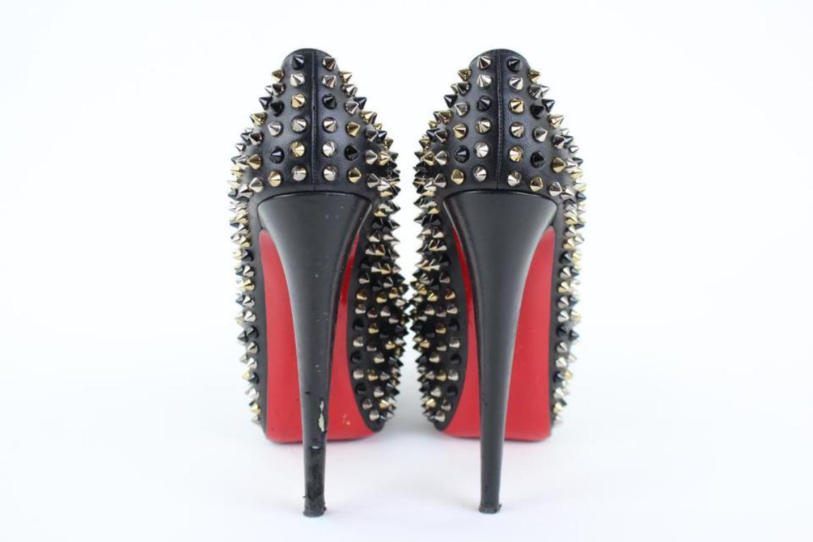 Christian Louboutin Black Multicolor Spike Daffodile 98clt4 Platforms For Sale 1