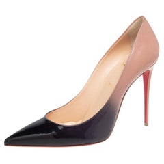 Christian Louboutin Black/Nude Patent Leather Kate Pumps Size 41