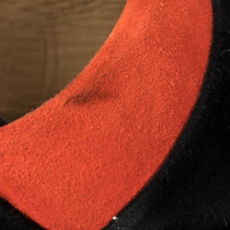 Christian Louboutin Black/Orange Suede Striped Platform Peep Toe Sandals Size 36 For Sale 2