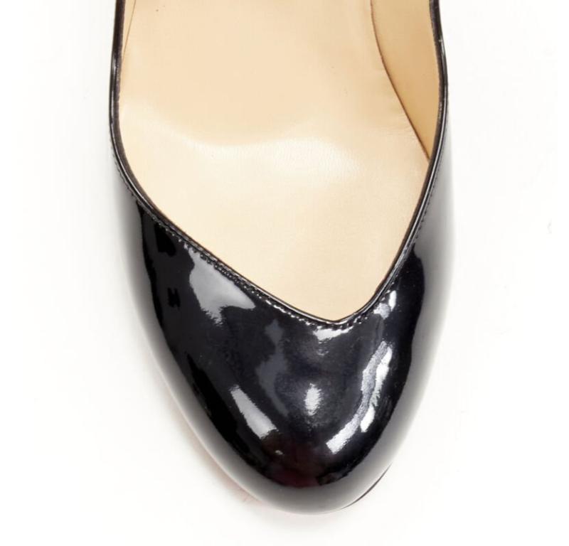 CHRISTIAN LOUBOUTIN zapato de charol negro con punta de almendra y empeine angular EU38 en venta 1