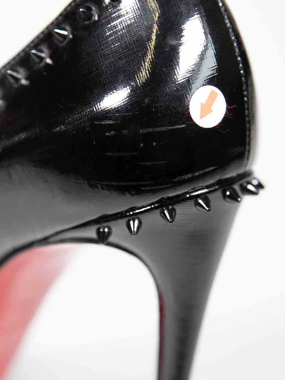 Christian Louboutin Black Patent Anjalina Heels Size IT 40 For Sale 1