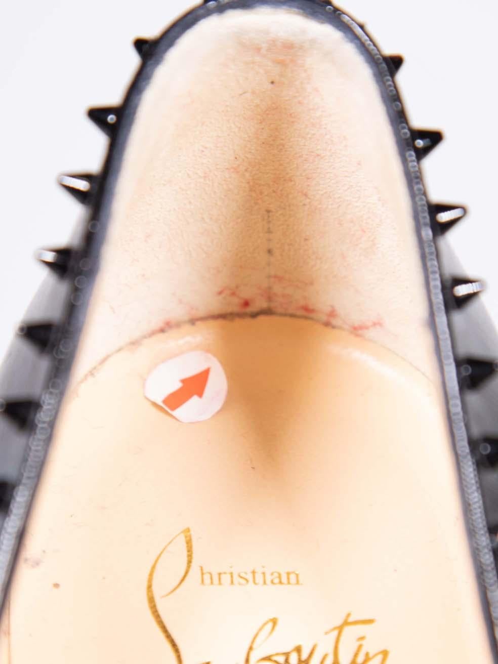 Christian Louboutin Black Patent Anjalina Heels Size IT 40 For Sale 3