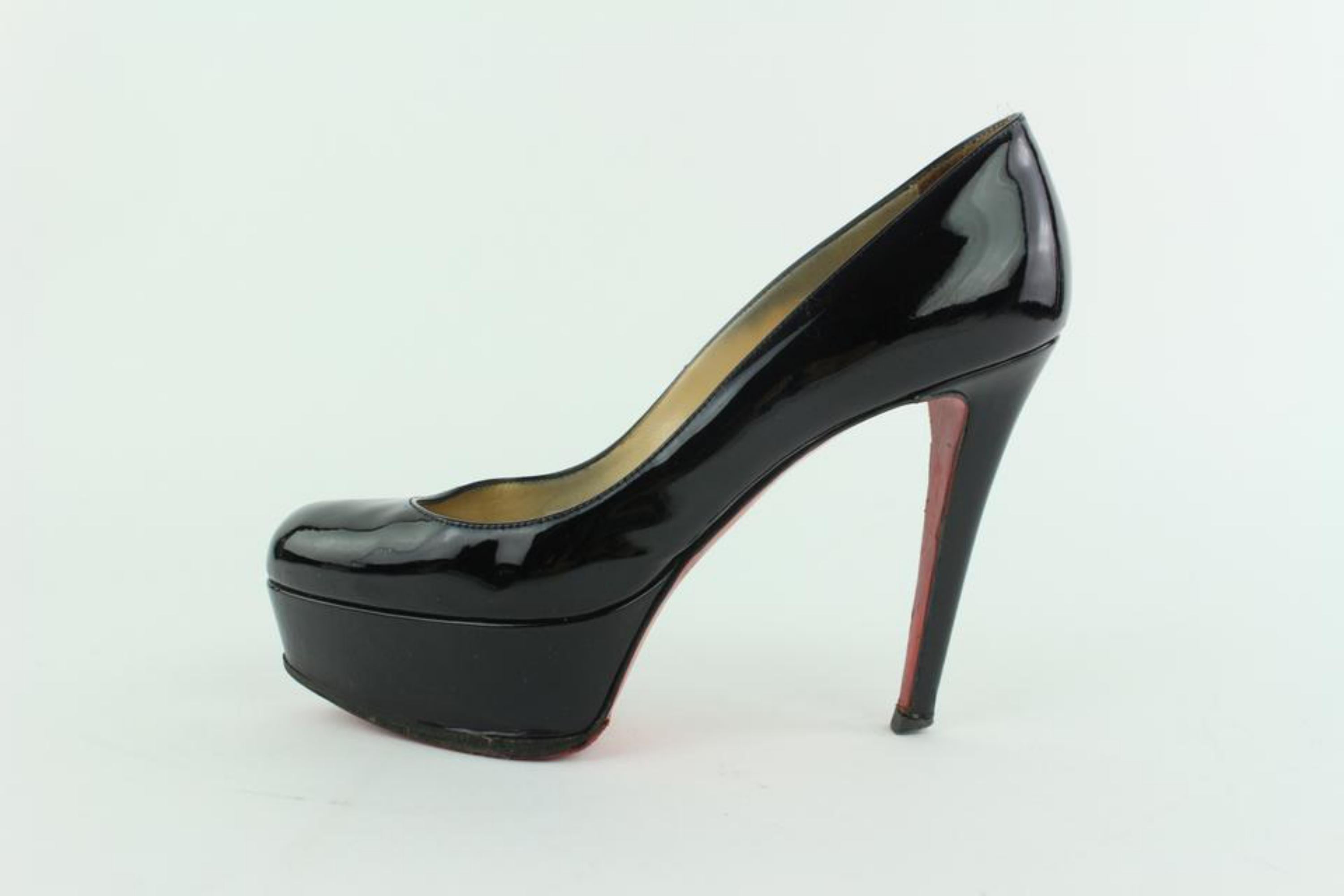 Christian Louboutin Black Patent Bianca Platform Heels 19clz1016 Pumps For Sale 8