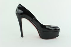Christian Louboutin Black Patent Bianca Platform Heels 19clz1016 Pumps