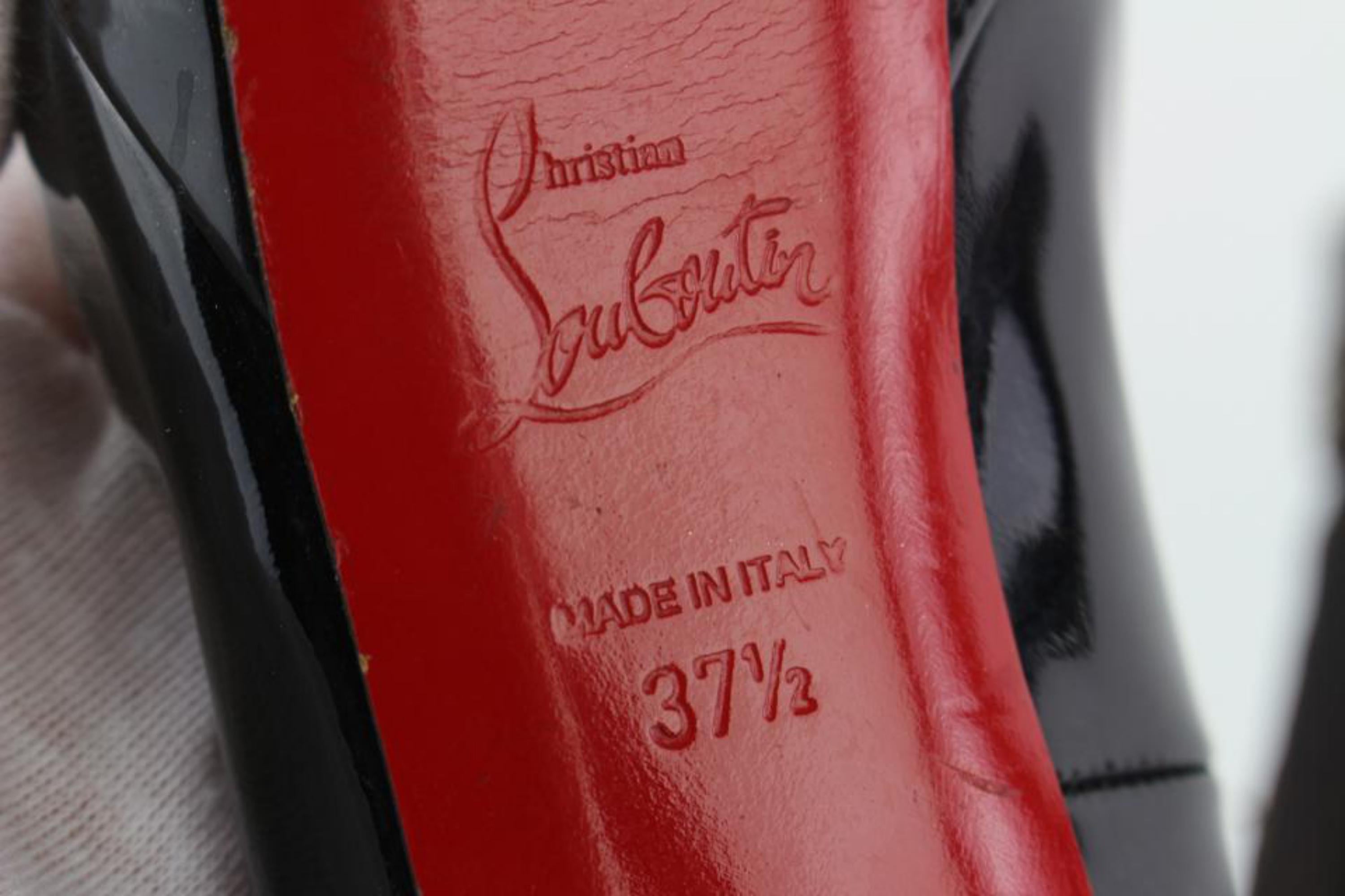 Women's Christian Louboutin Black Patent Bianca Platform Heels 19clz1016 Pumps For Sale