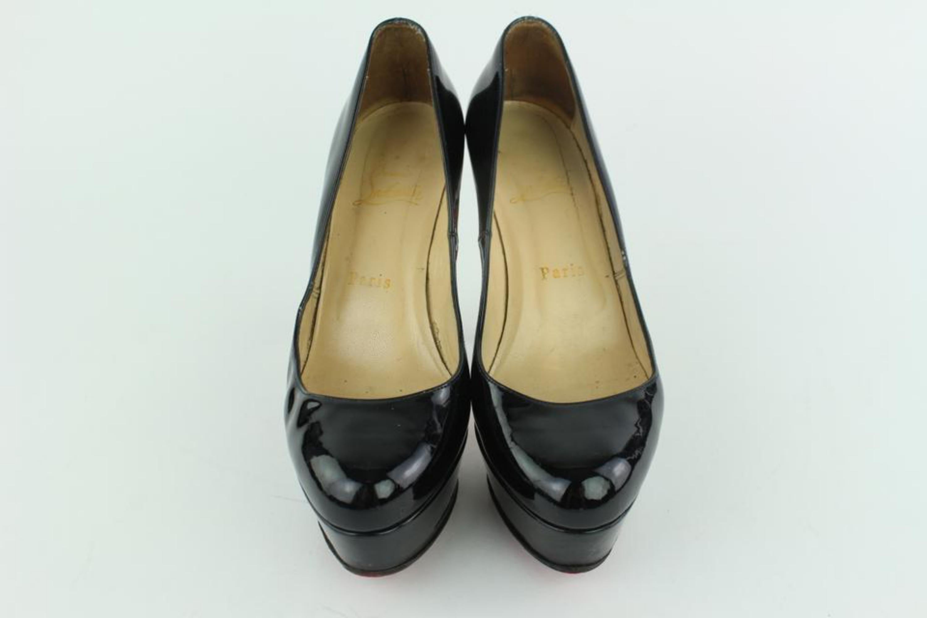 Christian Louboutin Black Patent Bianca Platform Heels 19clz1016 Pumps For Sale 1