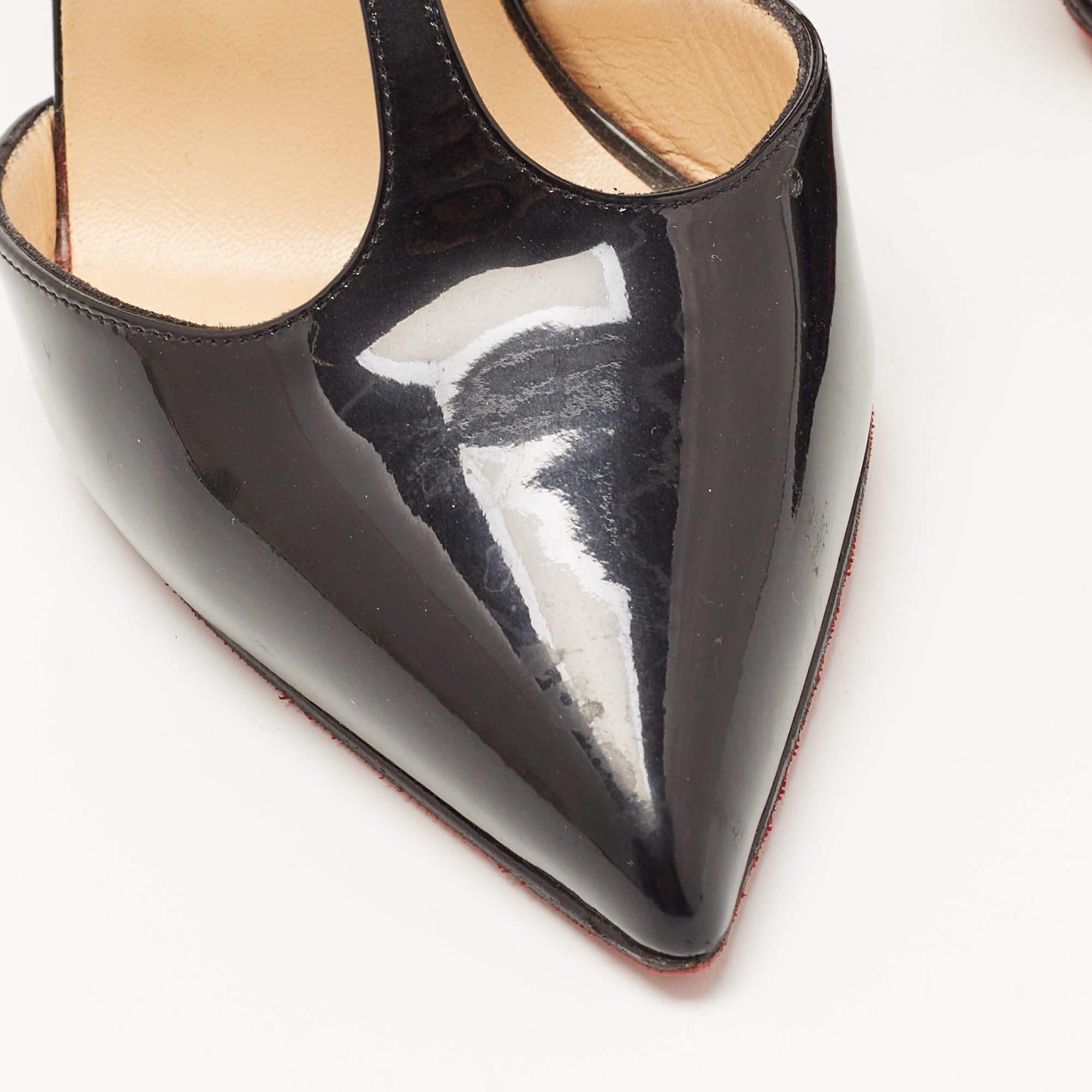 Christian Louboutin Black Patent Confusa Sandals Size 36 For Sale 4