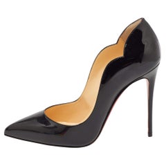 Christian Louboutin Black Patent Hot Chick Pumps Size 37