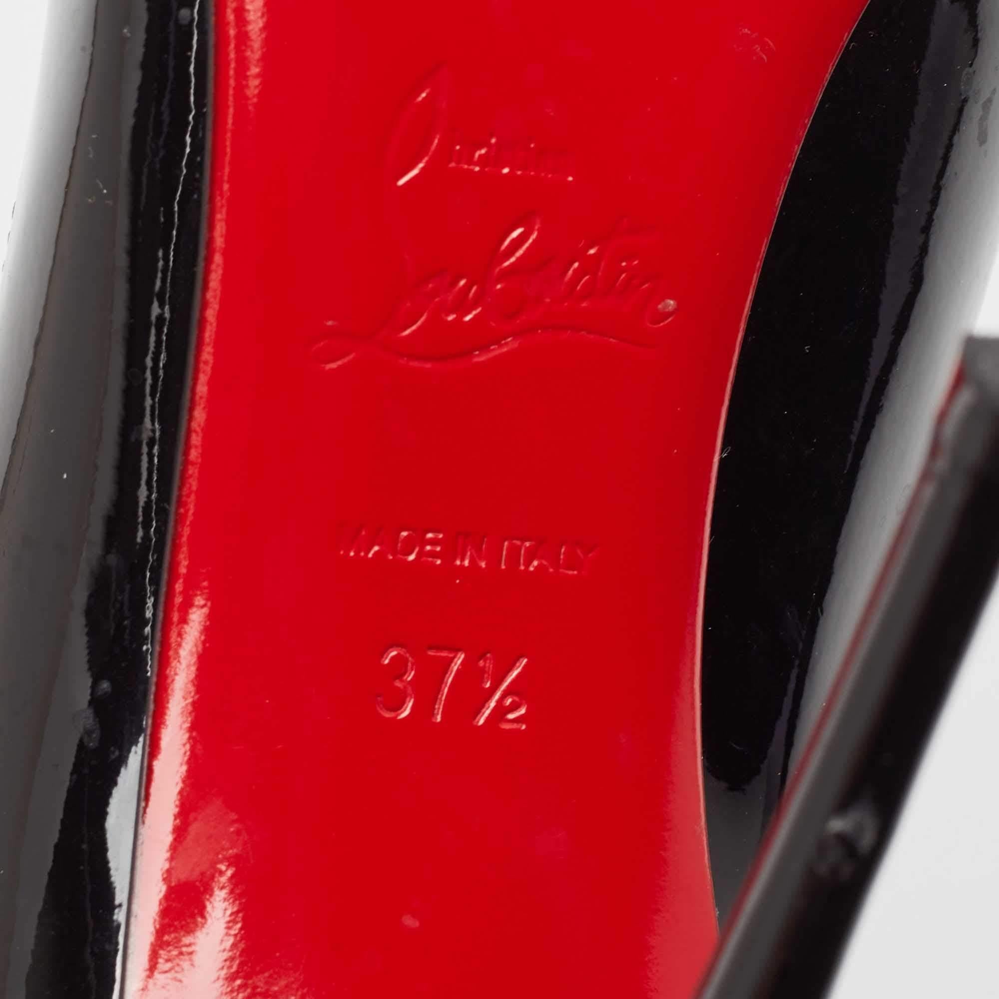 Christian Louboutin Black Patent Kate Pumps Size 37.5 For Sale 3