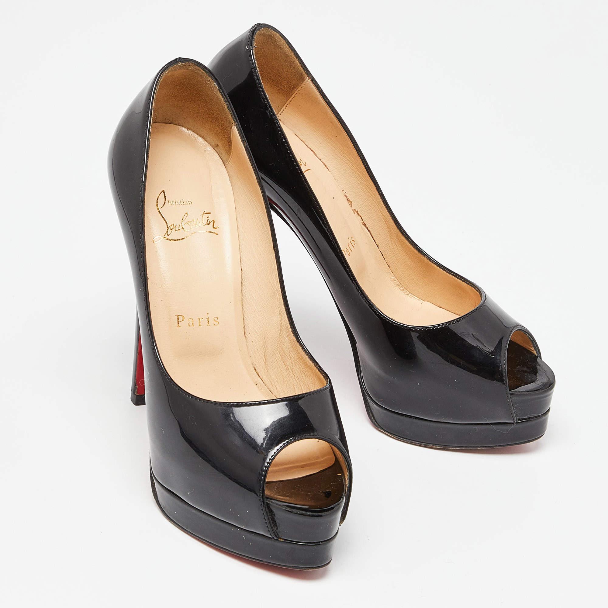 Christian Louboutin Schwarze Altadama Pumps aus Lackleder Größe 36.5 Damen im Angebot