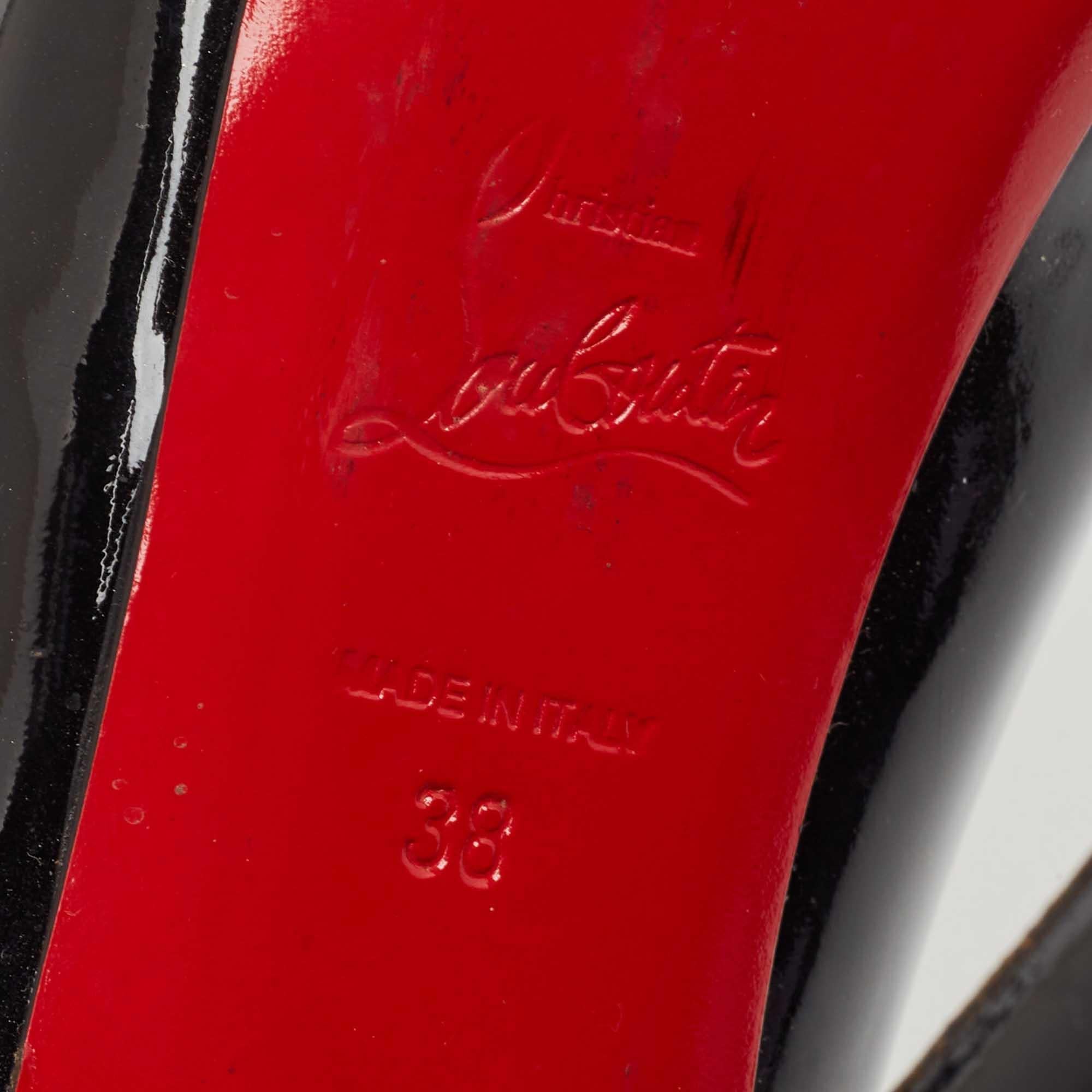 Christian Louboutin Black Patent Leather Altadama Pumps Size 38 For Sale 3