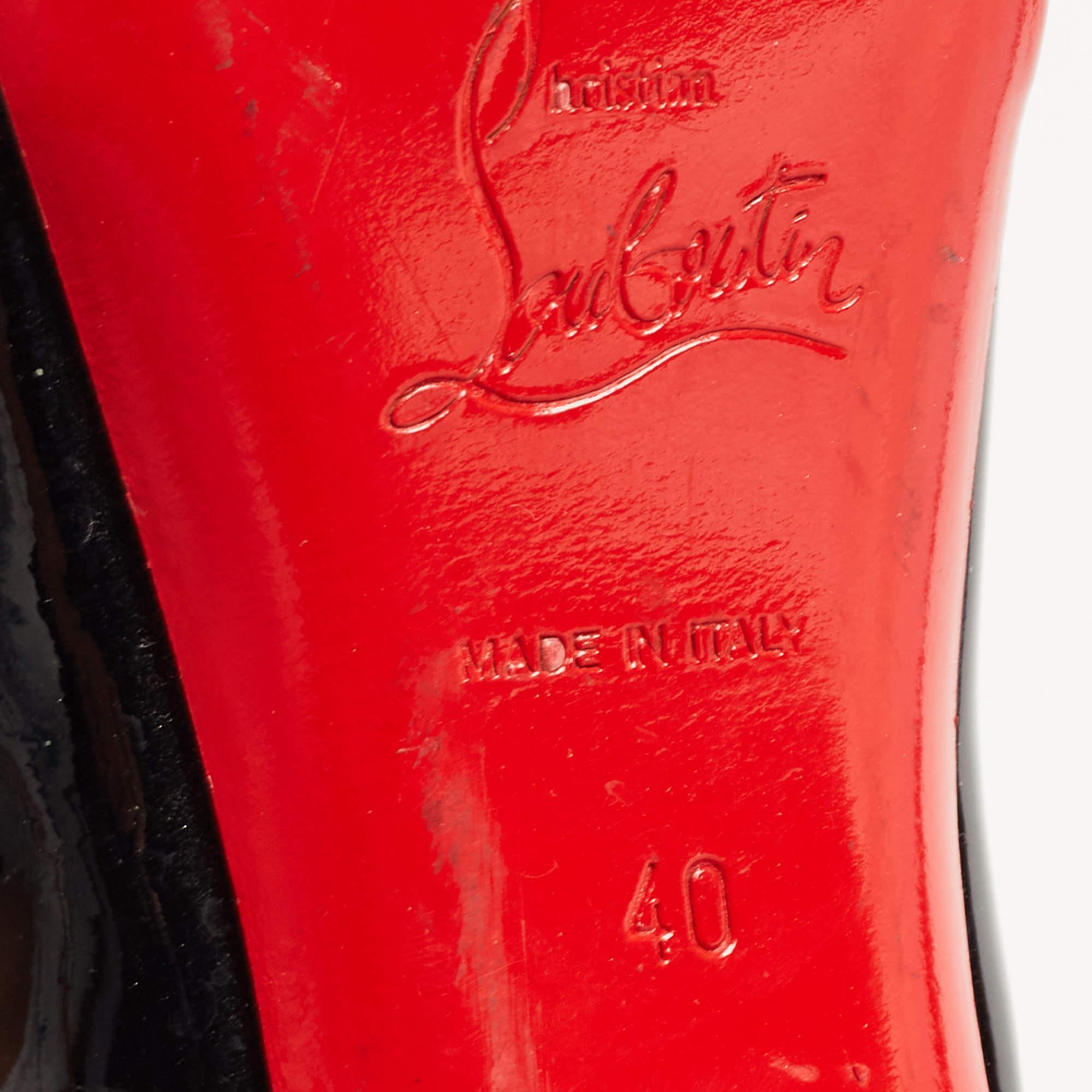 Christian Louboutin Black Patent Leather Altadama Pumps Size 40 For Sale 1
