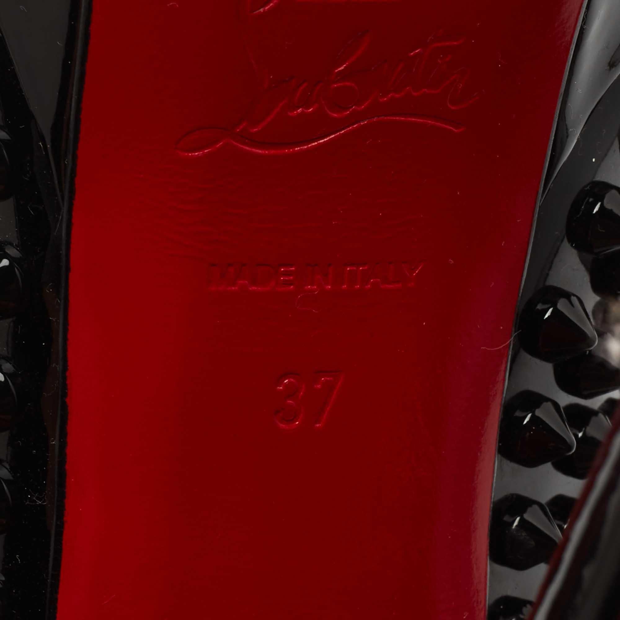 Christian Louboutin Black Patent Leather Alti Spikes Pumps Size 37 3