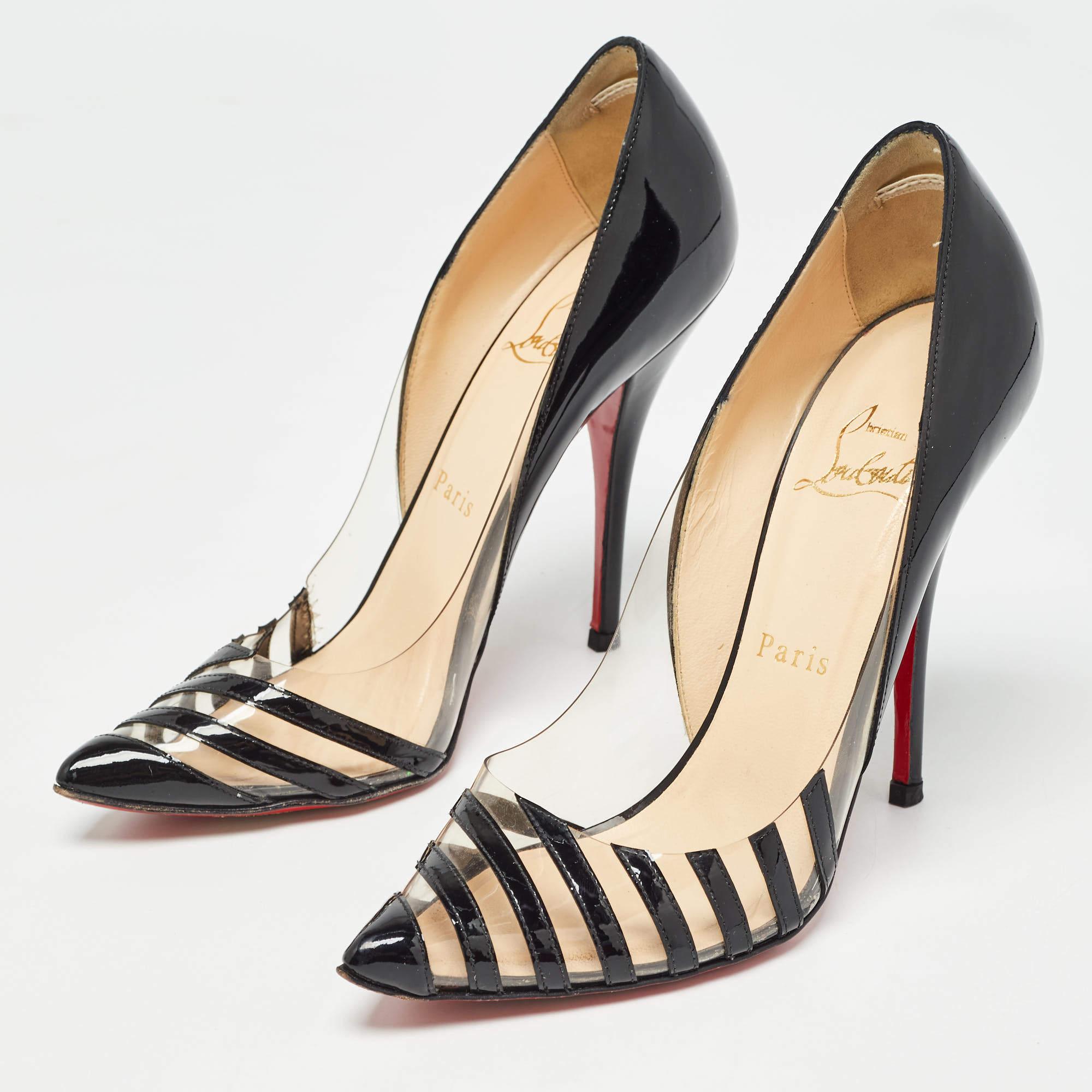 Make a chic style statement with these designer pumps. They showcase sturdy heels and durable soles perfect for your fashionable outings
