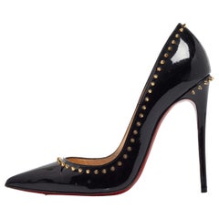 Christian Louboutin Black Patent Leather Anjalina Pumps Size 38.5
