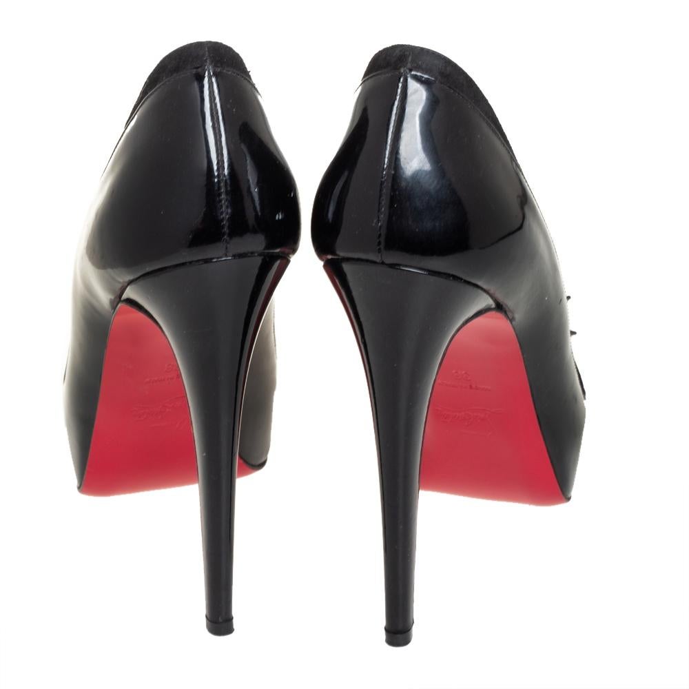 Christian Louboutin Black Patent Leather Asteroid Pumps Size 38 2