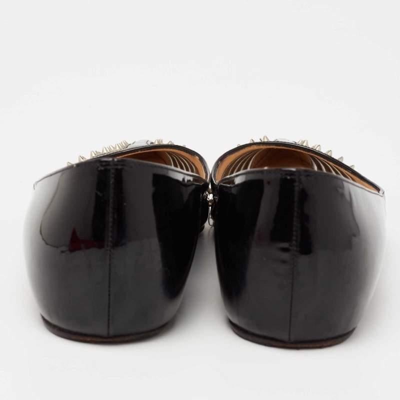 Christian Louboutin Black Patent Leather Bareta Ballet Flats Size 35 For Sale 1