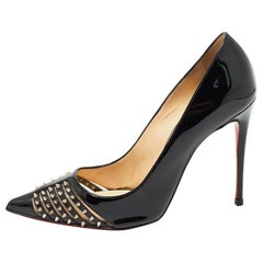 Christian Louboutin Black Patent Leather Bareta Pumps Size 38