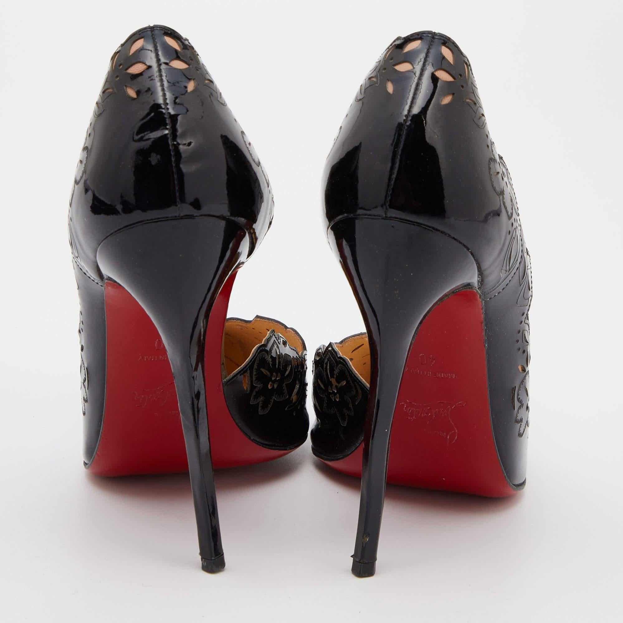 Christian Louboutin Black Patent Leather Beloved Pumps Size 40 In Good Condition For Sale In Dubai, Al Qouz 2