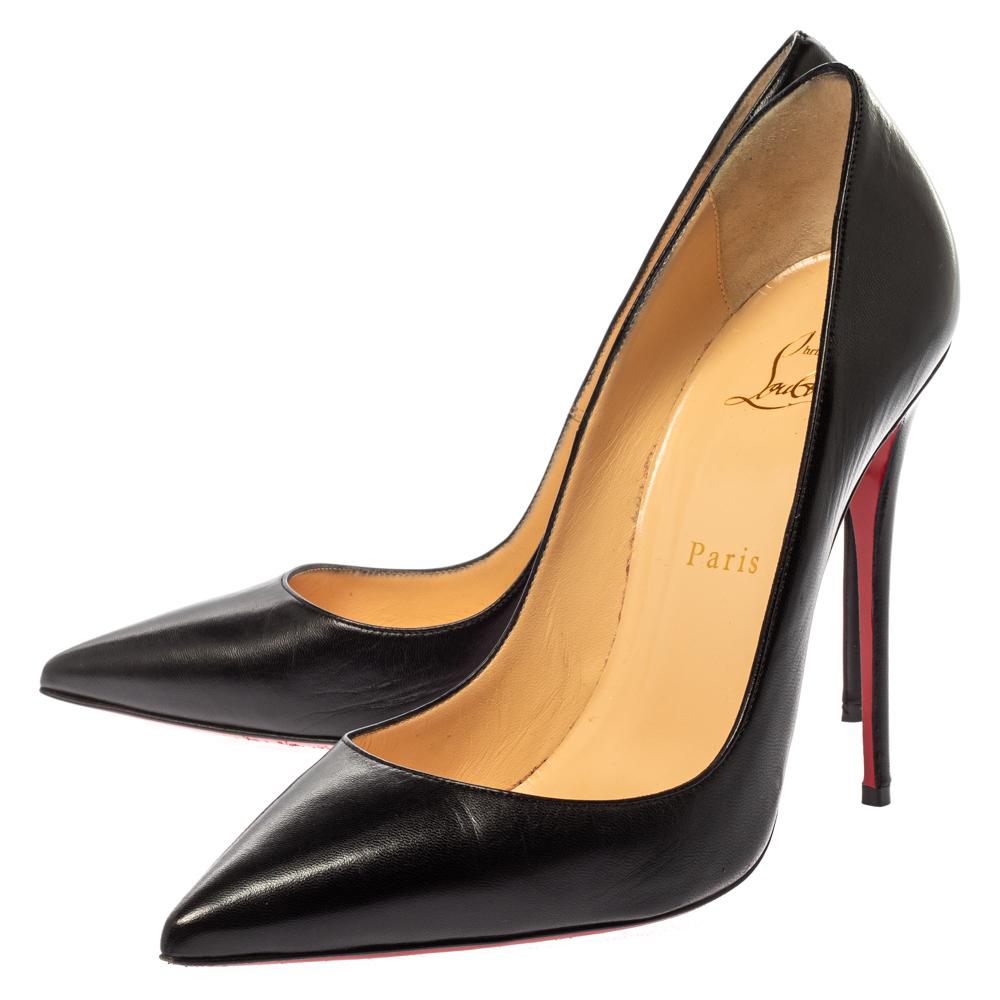 Christian Louboutin Black Patent Leather Bianca Platform Pumps Size 38 2