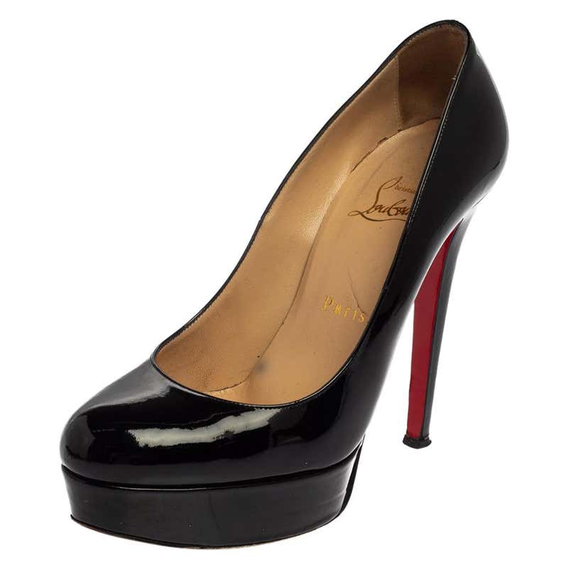 Christian Louboutin Black Strappy Platform Shoes-38.5 For Sale at ...