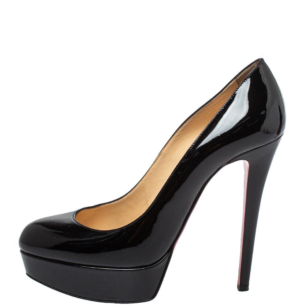 Christian Louboutin Black Patent Leather Bianca Pumps Size 38.5 For Sale at  1stDibs