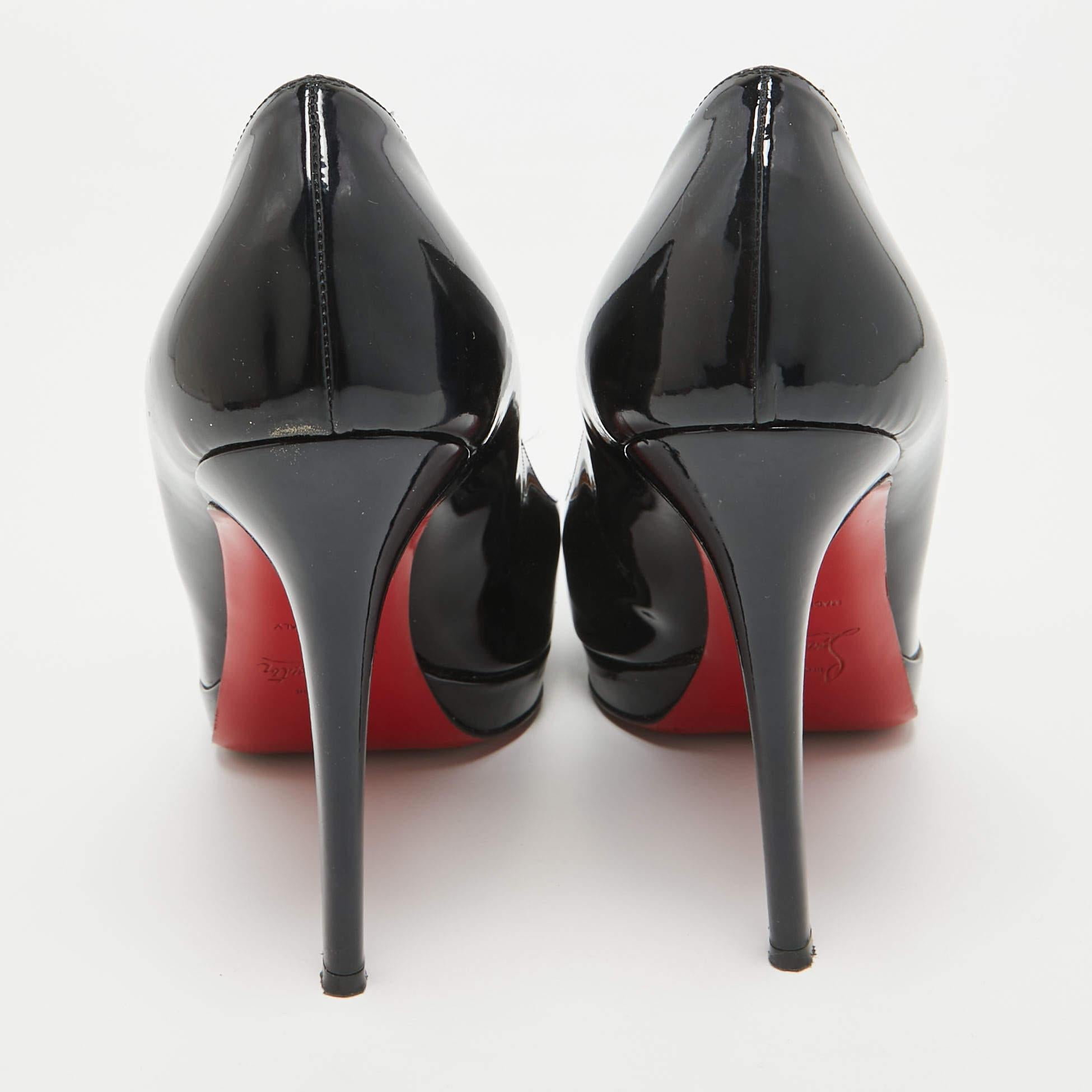 Christian Louboutin Black Patent Leather Bianca Pumps Size 39 For Sale 1