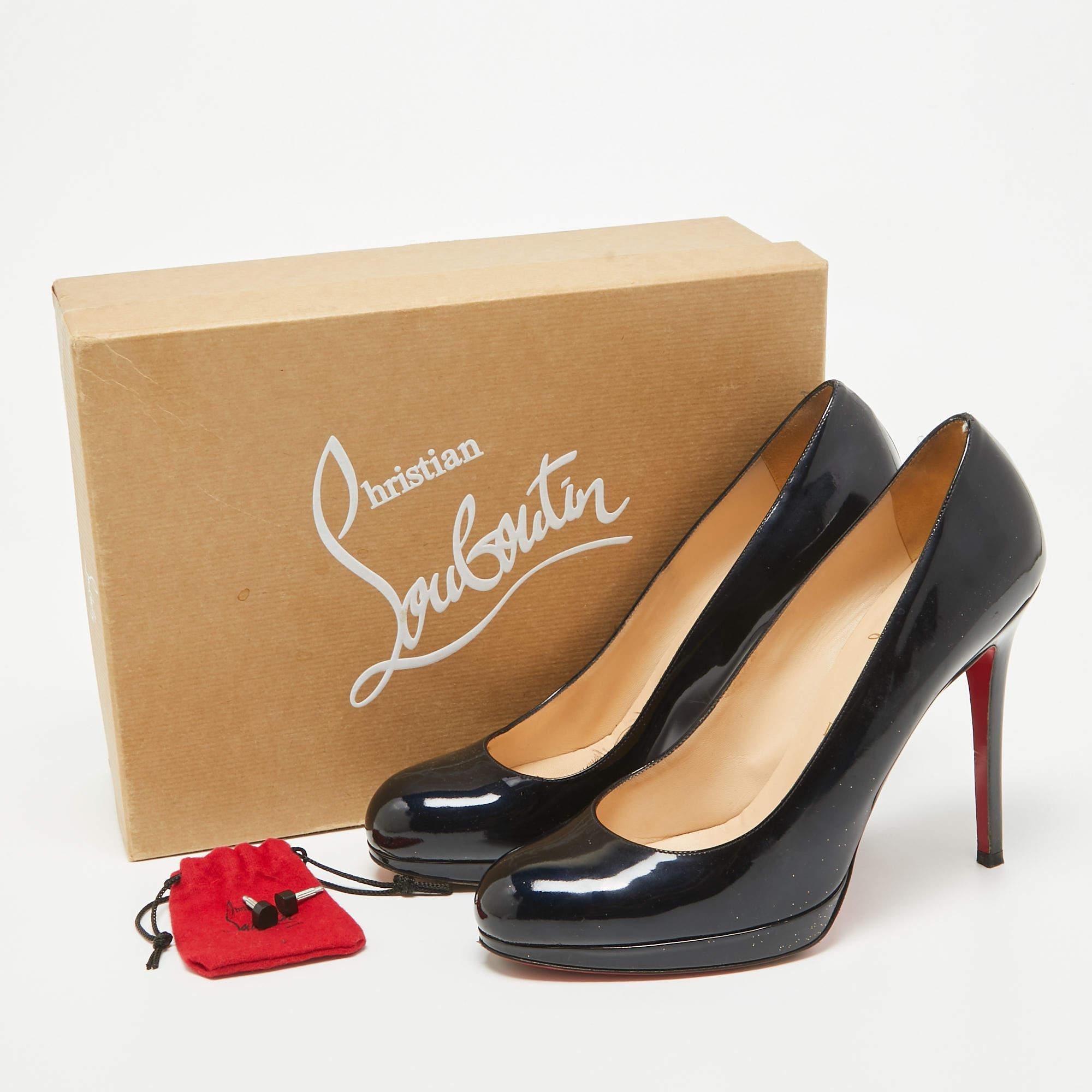 Christian Louboutin Black Patent Leather Bianca Pumps Size 39 For Sale 2