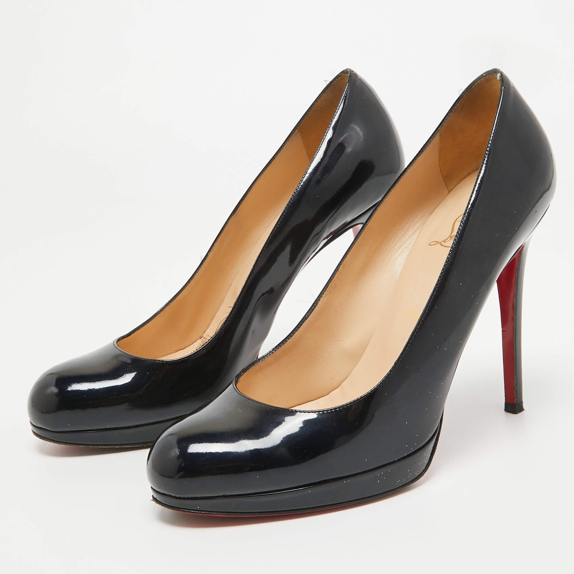Christian Louboutin Black Patent Leather Bianca Pumps Size 39 For Sale 3