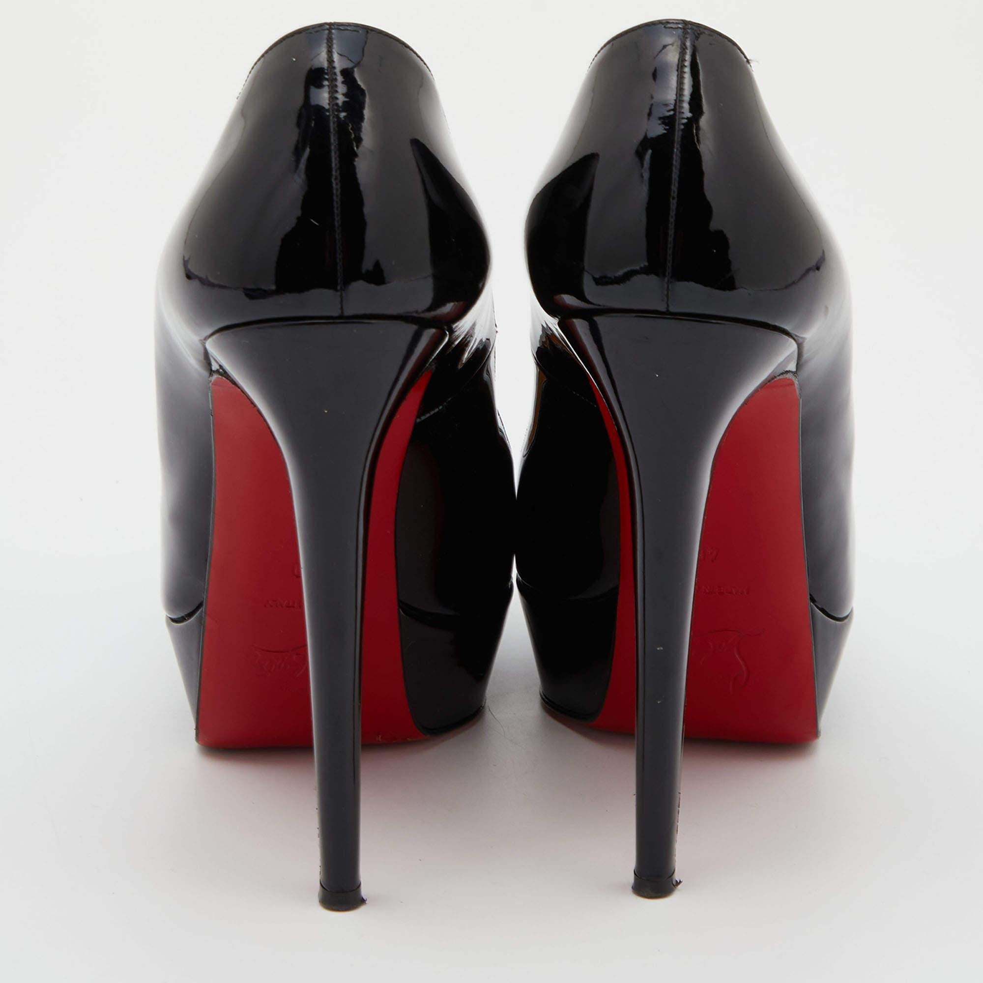 Christian Louboutin Black Patent Leather Bianca Pumps Size 40 For Sale 1