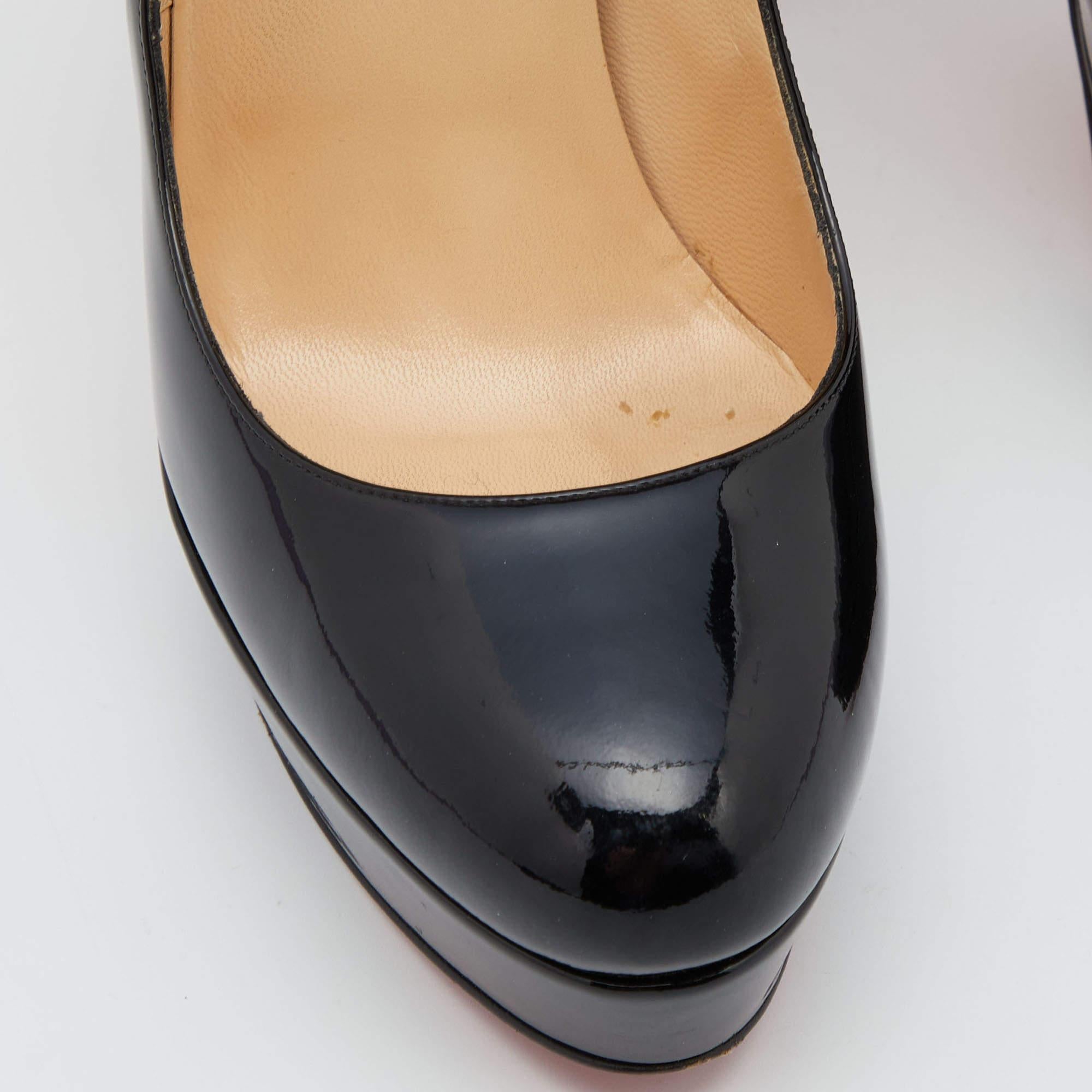 Christian Louboutin Black Patent Leather Bianca Pumps Size 40 For Sale 3