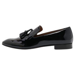Christian Louboutin Black Patent Leather Dandelion Tassel Loafers Size 43