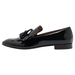 Christian Louboutin Schwarze Loafers aus Lackleder mit Quaste und Quaste, Größe 43